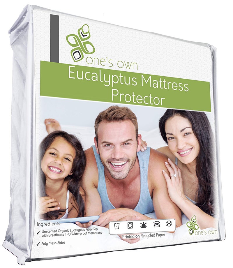 One's Own Mattress Protector, Renewable Organic Tencel/Eucalyptus Fiber Top, TPU Waterproofing, Hypoallergenic, Five-Sided, White (King) - Image 1